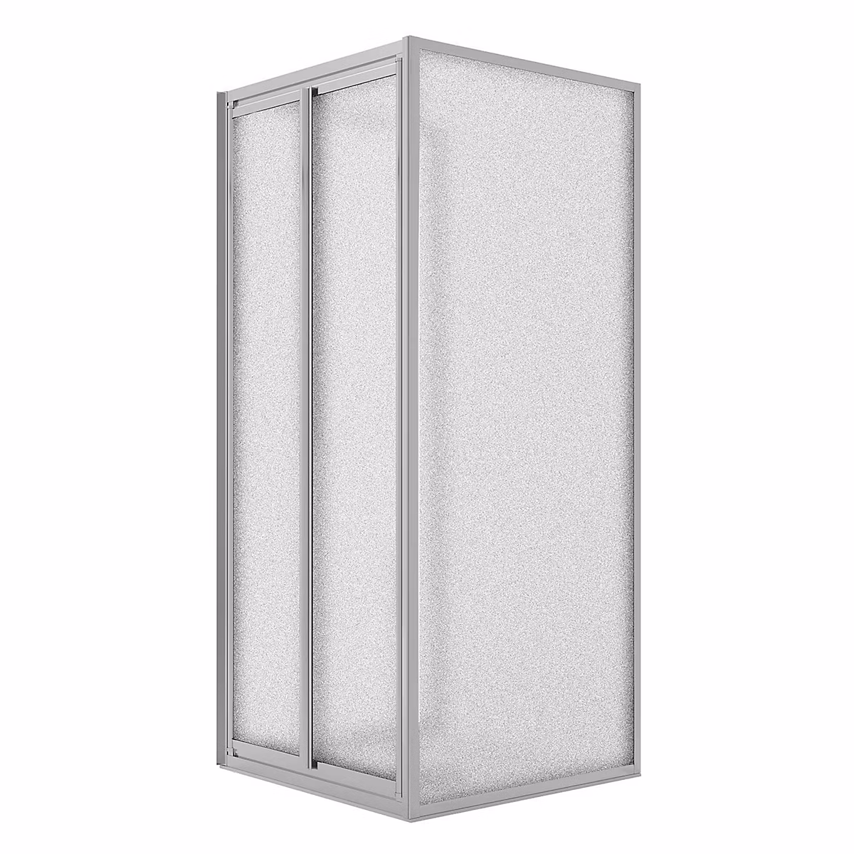 Cabine de douche 3 côtés 80 × 100 × 80CM H198 Verre Opaque 2 Fixes+Saloon 2 Pivotantes 100 mod West