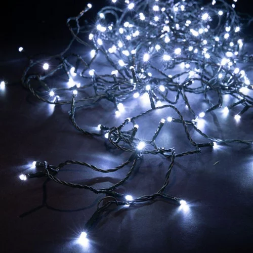 Univers extérieur:Guirlande lumineuse LED à lumière fixe blanc pur sur secteur - 16 m