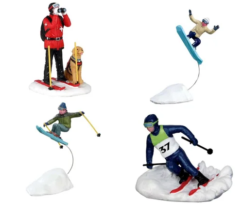Facile jardin：Figurine pour village de Noël Lemax Vail village Skieur
