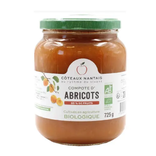 Une solution adaptée à l’extérieur：Compote d'abricots bio Coteaux Nantais - 725 g