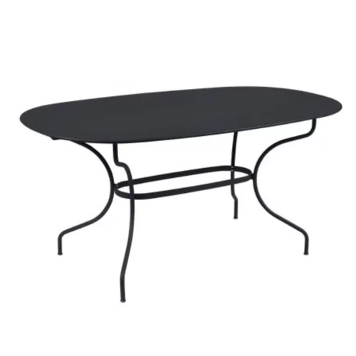 Pour vos besoins extérieurs:Table ovale en acier coloris carbone Opéra Fermob - 160 x 90 x 74 cm