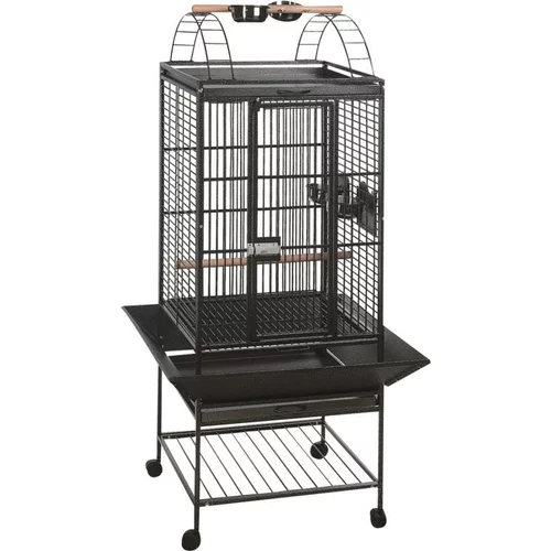 Mon jardin:Cage perroquet pico anthracite coloris gris en acier galvanisé - 83 x 78 x 164 cm