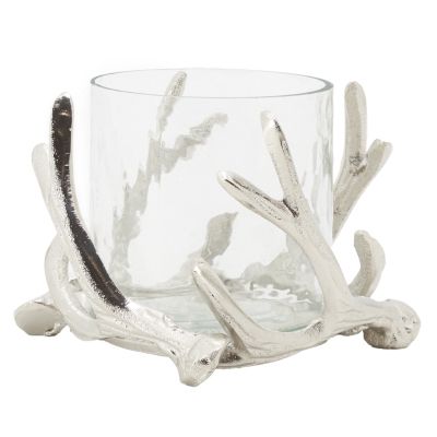 Photophore bois de cerf en aluminium (Diamètre 16cm)