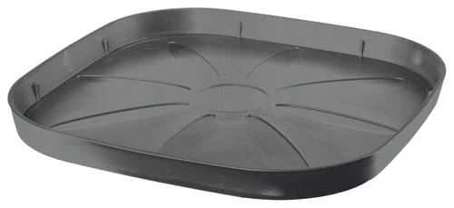 Pour aménager le jardin：Soucoupe carrée en plastique recyclé gris Deroma Origin Grigio - 24 x 24 x 2,25 cm