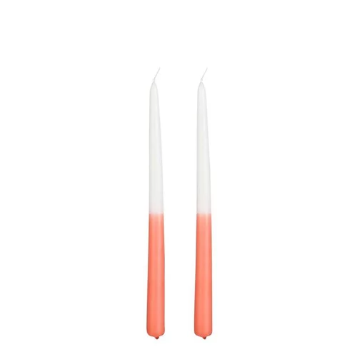 Équipement pour le jardin：Bougie flambeau dîner coloris orange en cire - 30 cm
