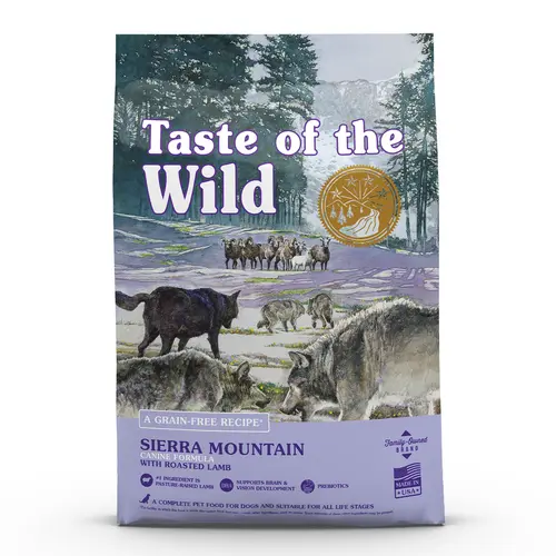 Jardin malin:Croquettes pour chien adulte sans céréales agneau rôti Taste of the Wild Sierra Mountain - 2 kg