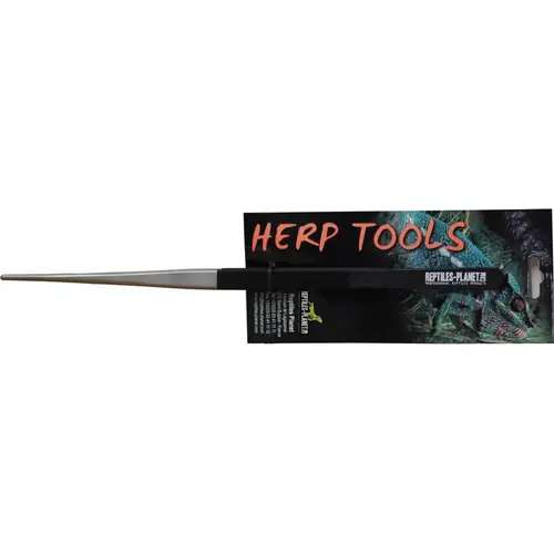 Maison et extérieur:Pince pour nourrissage en inox avec manche coloris noir Reptile Planet - 12,5 cm