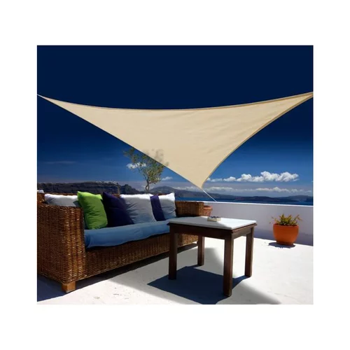 Jardin confort:Voile triangulaire en toile beige sable Jardiline Austral - 3,6 m