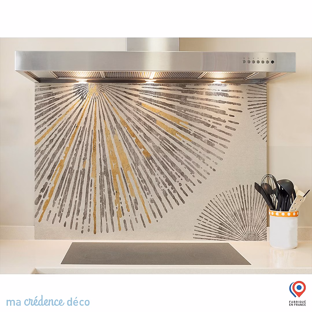 Crédence cuisine fond de hotte Peinture et Soleil – Verre trempé, L 70 cm x H 60 cm, MaCrédenceDéco