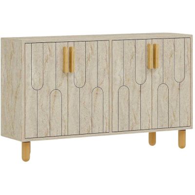 Buffet 4 portes en aggloméré Vincent (Travertine)