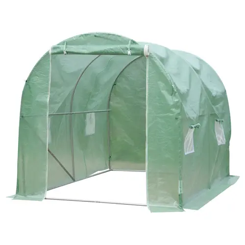 Pour mieux organiser vos extérieurs：Serre tunnel à 3 arceaux en acier galvanisé Jany France - 6 m²
