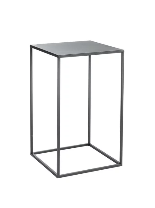 Malin pour le jardin:Sellette carrée en métal noir Quinty taille 3 - 30 x 30 x 50 cm