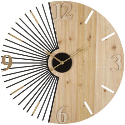 Horloge murale en métal Wordy 60 x 3.5 cm