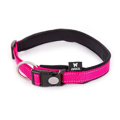 Déco pour le jardin：Collier Neo+ rose pour chien 2x40/45 cm