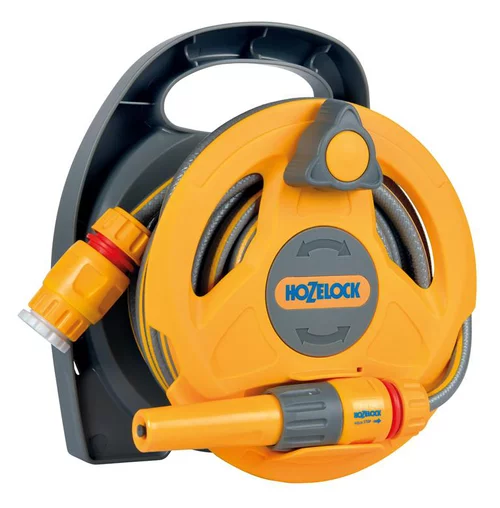 Idée extérieur:Enrouleur automatique tuyau d'arrosage New micro reel coloris jaune Hozelock
