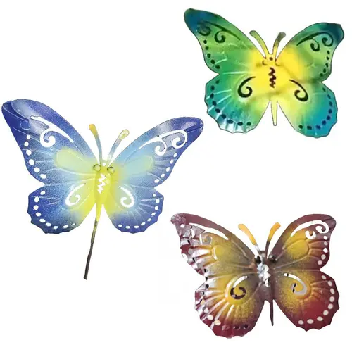 Jardin & équipement:Décoration extérieure balancier papillon assortiment 3 couleurs - 120 cm