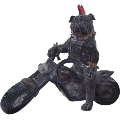 Statuette animal motard en polyrésine (Chien)