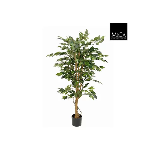 Moderne extérieur:Ficus Benjamina artificiel vert en pot plastique H 150 x Ø 85 cm