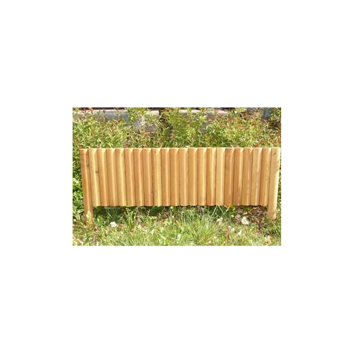 Qualité extérieur：Bordure rigide 1/2 rondin vertical mélèze huilé 100 x 20 cm