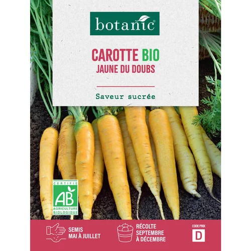 Le petit plus pour l’extérieur:Graines de carotte jaune du Doubs bio botanic® - graines à semer