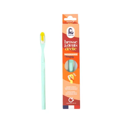 Nature facile：Brosse à dents rechargeable souple coloris vert d’eau Lamazuna