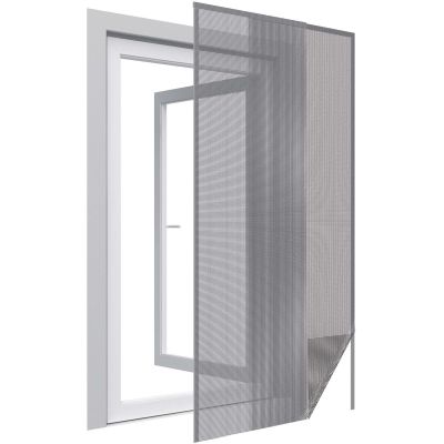 Moustiquaire porte anthracite 18g/m² bande auto-agrippante 7,5 mm