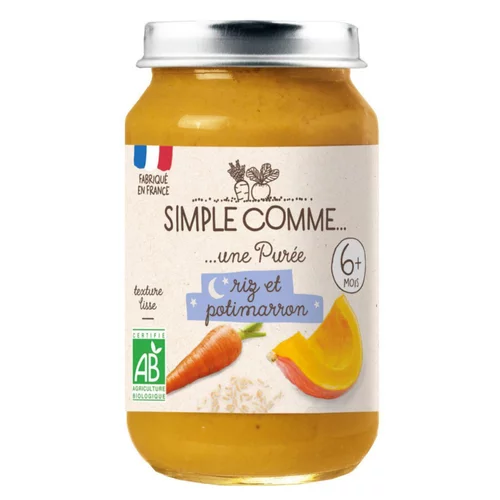 Pratique au jardin：Pot bonne nuit - riz potimarron bio Simple Comme - 190g