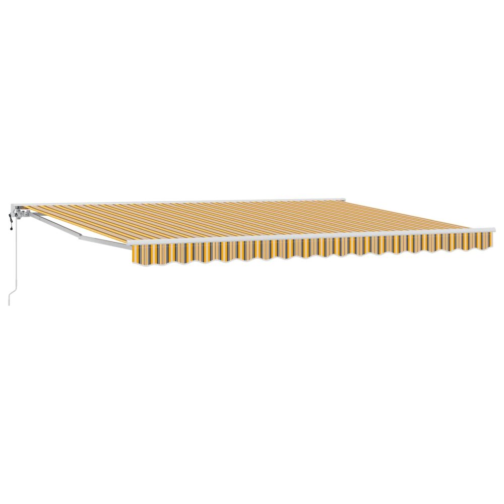 vidaXL Auvent rétractable électrique Jaune, Gris et Blanc 4,5 × 3,5 m