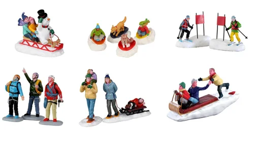 Conçu pour vos extérieurs:Scénette avec figurines pour village de Noël Lemax Vail village