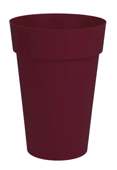 Les indispensables du jardin:Pot vase haut en plastique rouge Bourgogne Eda Toscane 67 L - Ø 46 x H 65 cm