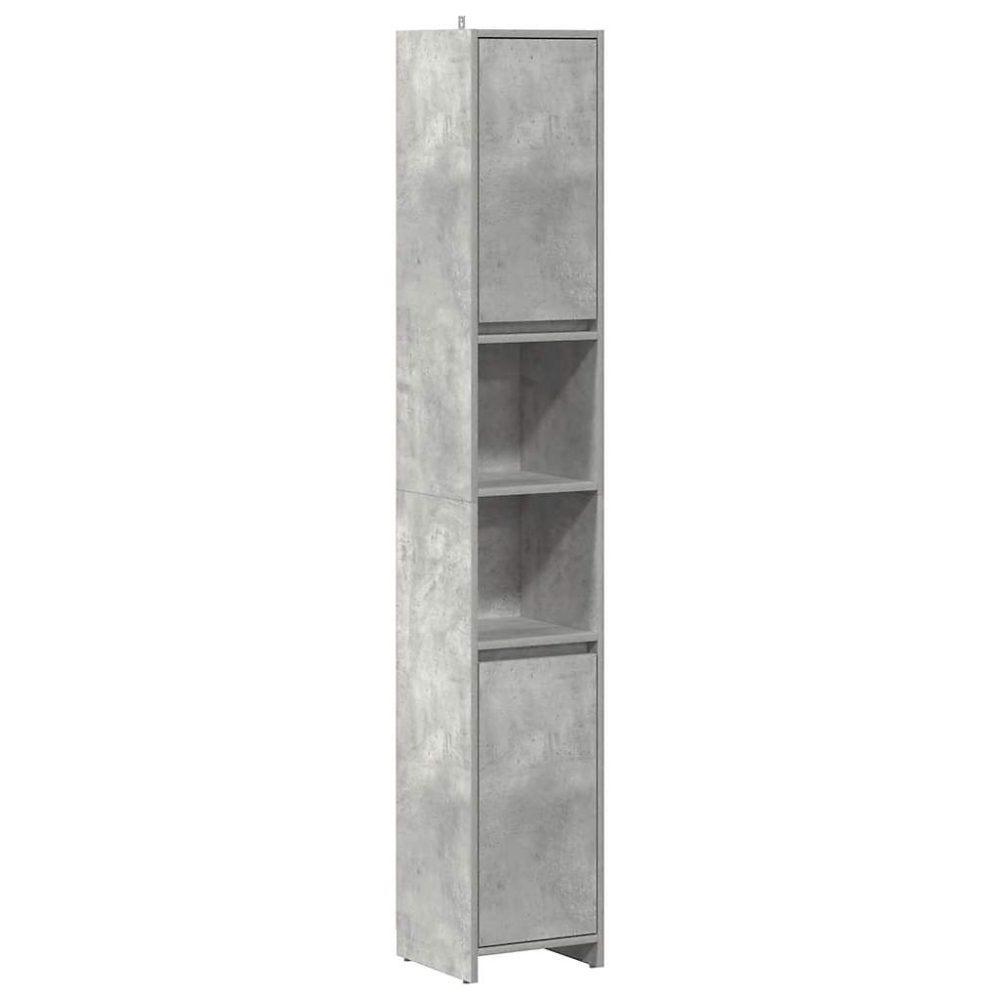 Armoire de salle de bain Gris béton 30x30x183 – 5 cm Aggloméré vidaXL