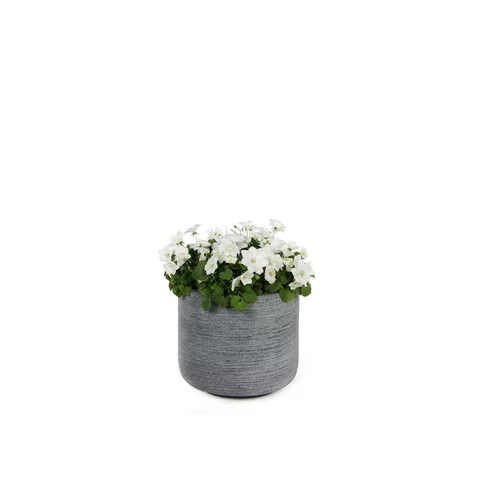 Équipement extérieur：Pot rond Stream Anthracite Ø.26 x H.23,5 cm
