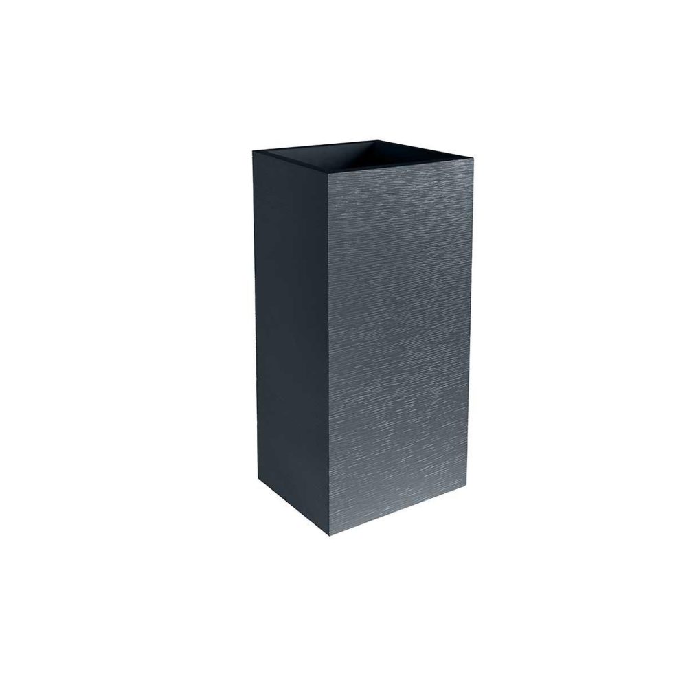 Eda Pot de fleurs carré haut graphit - 39,5 x 39,5 x 80 cm - 31 l - gris anthracite - eda