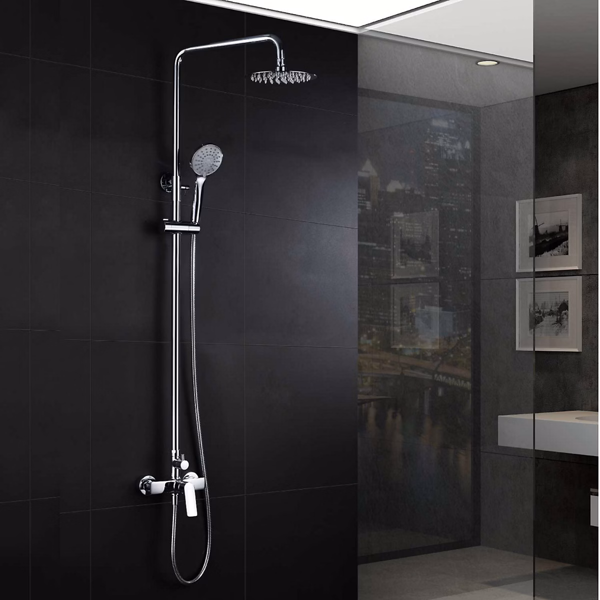 Colonne de Douche Anti-Calcaire Chrome IMEX LUXOR BDX023 – Réf. SEAYLINJF7701576421