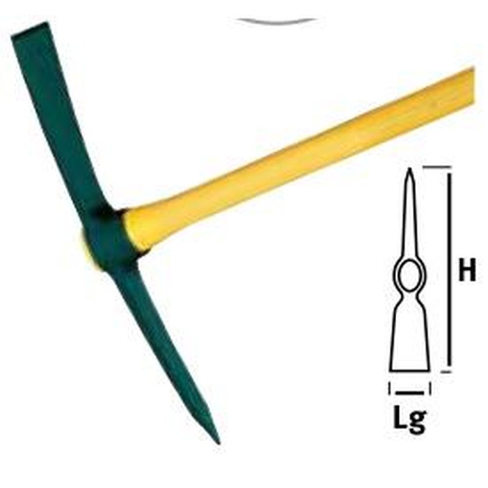Leborgne Pioche de terrassier douille ovale 2 kg - manche Novamax