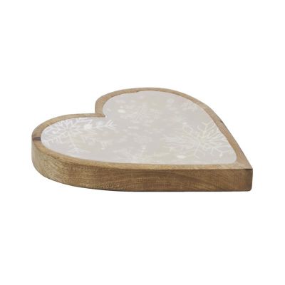 Corbeille en manguier Flocon (Coeur beige)