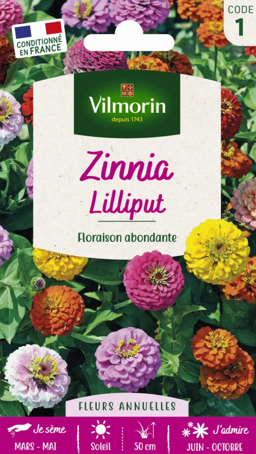 Jardin tendance:Zinnia Lilliput Vilmorin - graines à semer