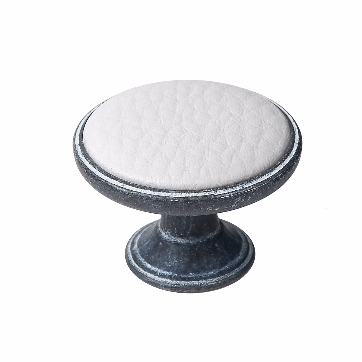 Bouton de meuble zamac diamètre métal 37 mm oxydé decapé-peau synth blanclot de 12 piéces – Réf. YTJDTCVWM6194419654
