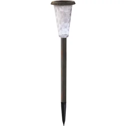 Déco jardin:Balise solaire Lucky verre et alu marron à LED blanc 20 lumens H 50 cm