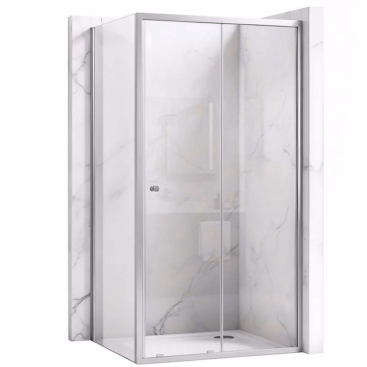 Paroi de douche – Cabine De Douche D'Angle Rea Primo Slide Chrome 130x100