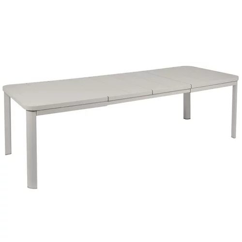 Extérieur accessoire:Table avec rallonges coloris gris en acier Oléron Fermob - 82 x 82 x 74 cm