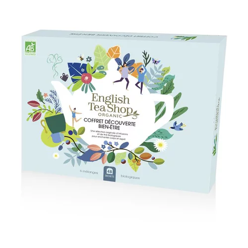 Pour vivre dehors:Coffret découverte bien-être de thés et d’infusions bio English Tea Shop - 48 sachets