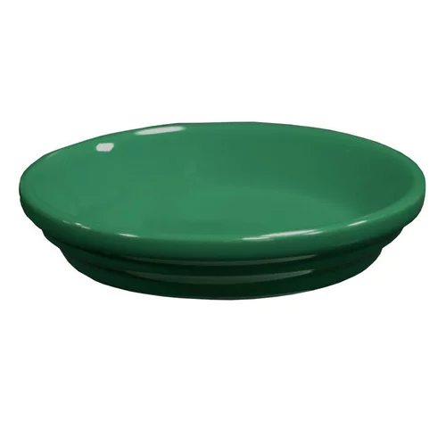 Jardin en douceur:Soucoupe de pot en terre cuite émaillée vert forest Decolines - Ø 17 cm