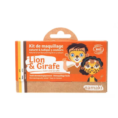 Jardin simple:Kit de maquillage enfants bio lion et girafe Namaki Cosmetics - 3 couleurs
