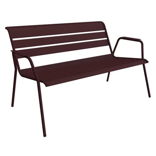 Pour tous les jardins:Banquette lounge Monceau coloris noir en acier Fermob - 132 x 82 cm