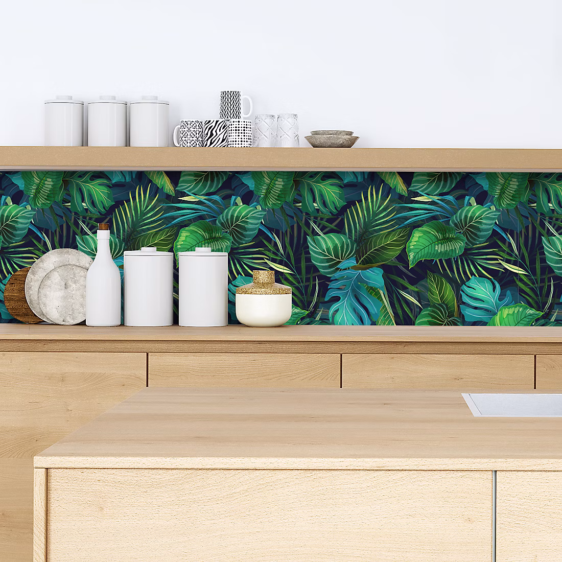 Crédence adhésive décoration jungle 50 × 200 cm
