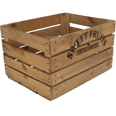 Caisse en bois de pin et épicéa Vintage 42 x 51 x 30 cm