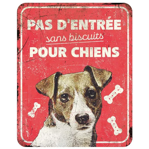 Votre jardin：Panneau d'avertissement jack russel coloris rouge en métal galvanisé D&D Home - 25 x 20 x 0,3 cm