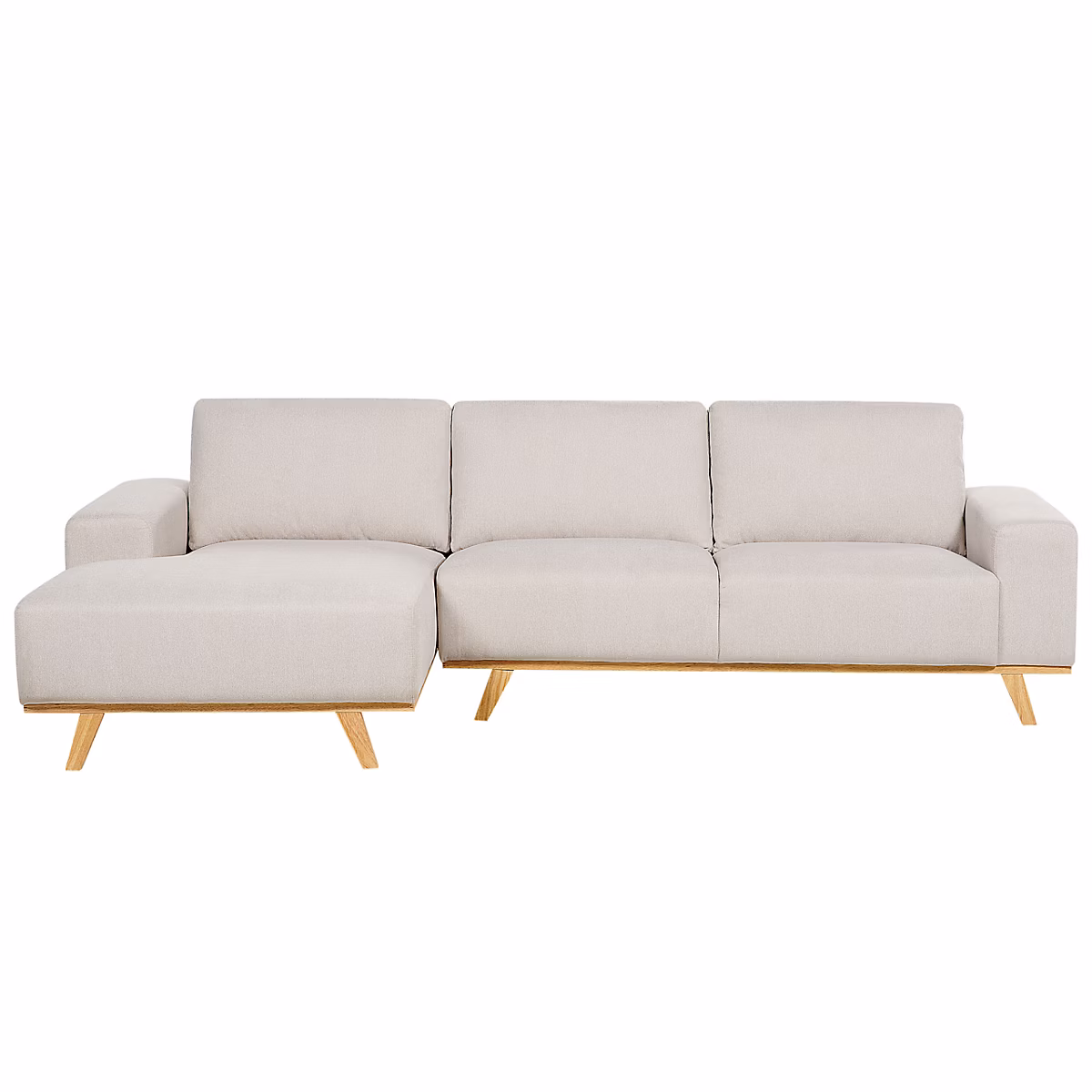 Canapé d'angle 3 places NORA Tissu Beige clair Côté droit – Réf. TAVGIYXJD1356770265