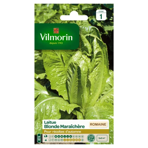 L’esprit jardin：Laitue Romaine Blonde Maraîchère Vilmorin - graines à semer